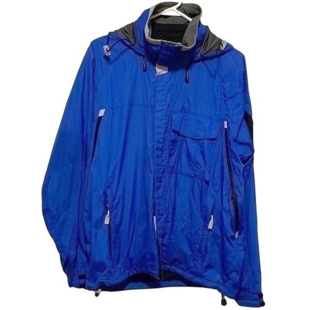Gap Jacket Raincoat Small Royal Blue Nylon Y2K Pockets Vintage Versatile